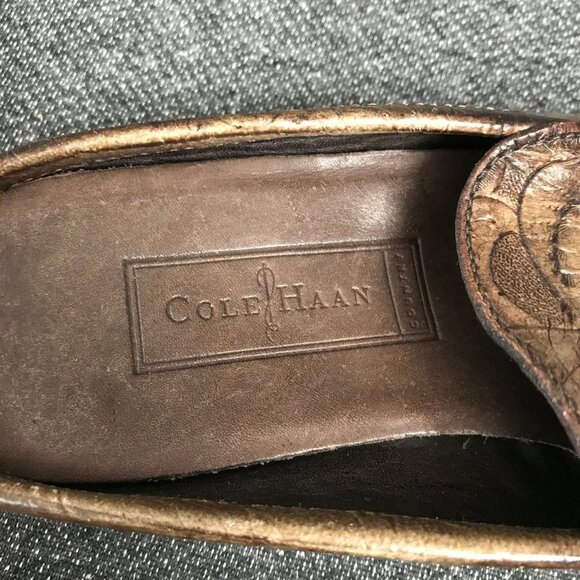 Cole Haan Women’s Size 6B Brown Distressed Leather Slip On Loafers Flats Slides - Picture 7 of 8